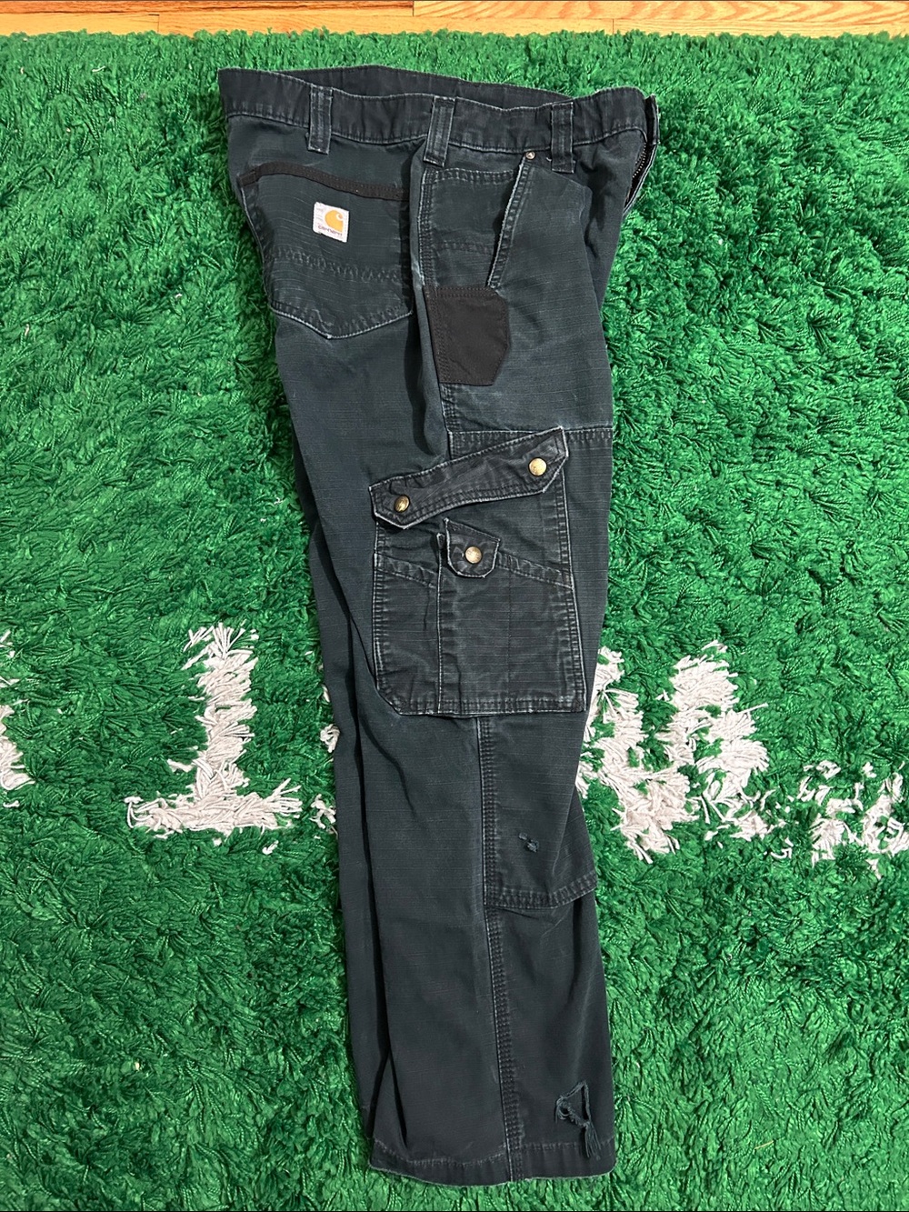 Vintage Custom Carhartt Relaxed Fit Black Men's Cargo Pants Rare Workwear